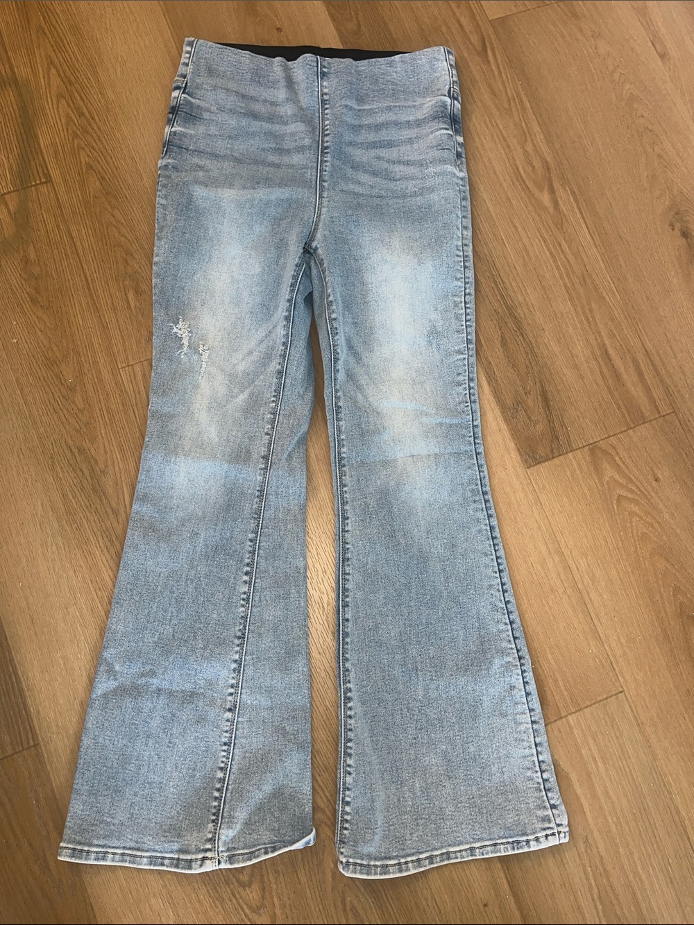 RISEN Women's Light Blue Flare Jeans with Tummy Control Size Large
